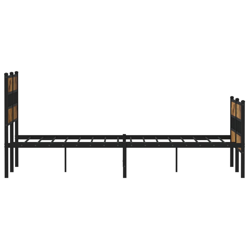 sengeramme uden madras 120x200 cm metal røget egetræsfarve
