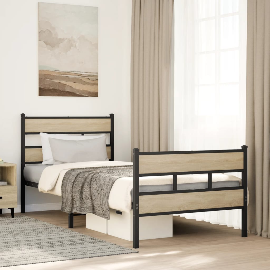 sengeramme uden madras 107x203 cm metal sonoma-eg