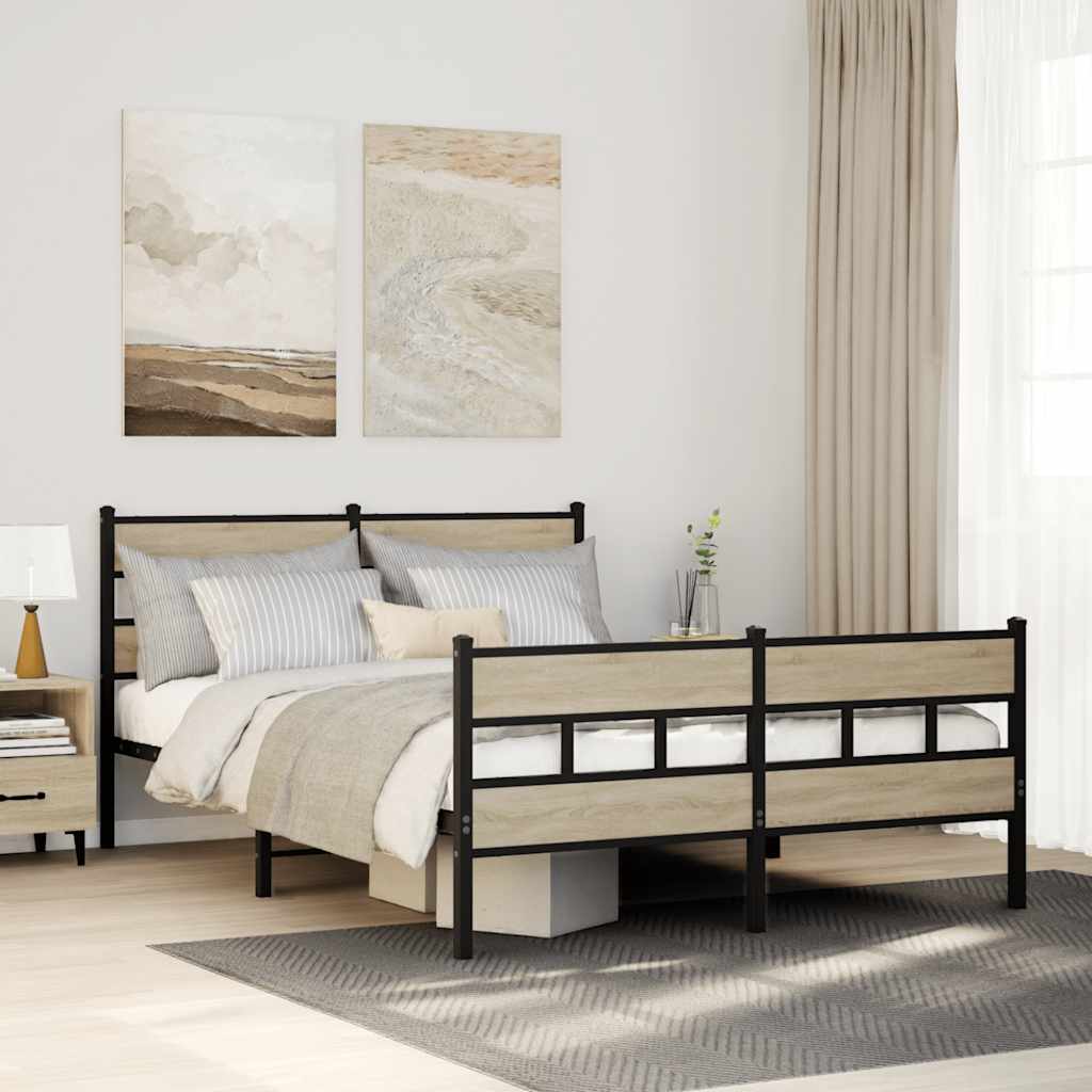 sengeramme uden madras 140x190 cm metal sonoma-eg