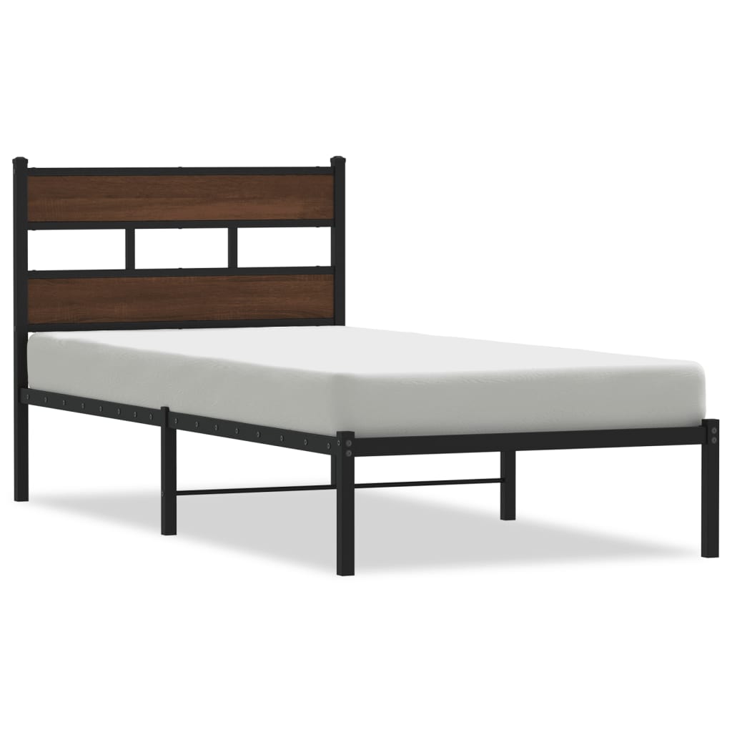 sengeramme m. sengegavl 80x200 cm uden madras brun egetræsfarve
