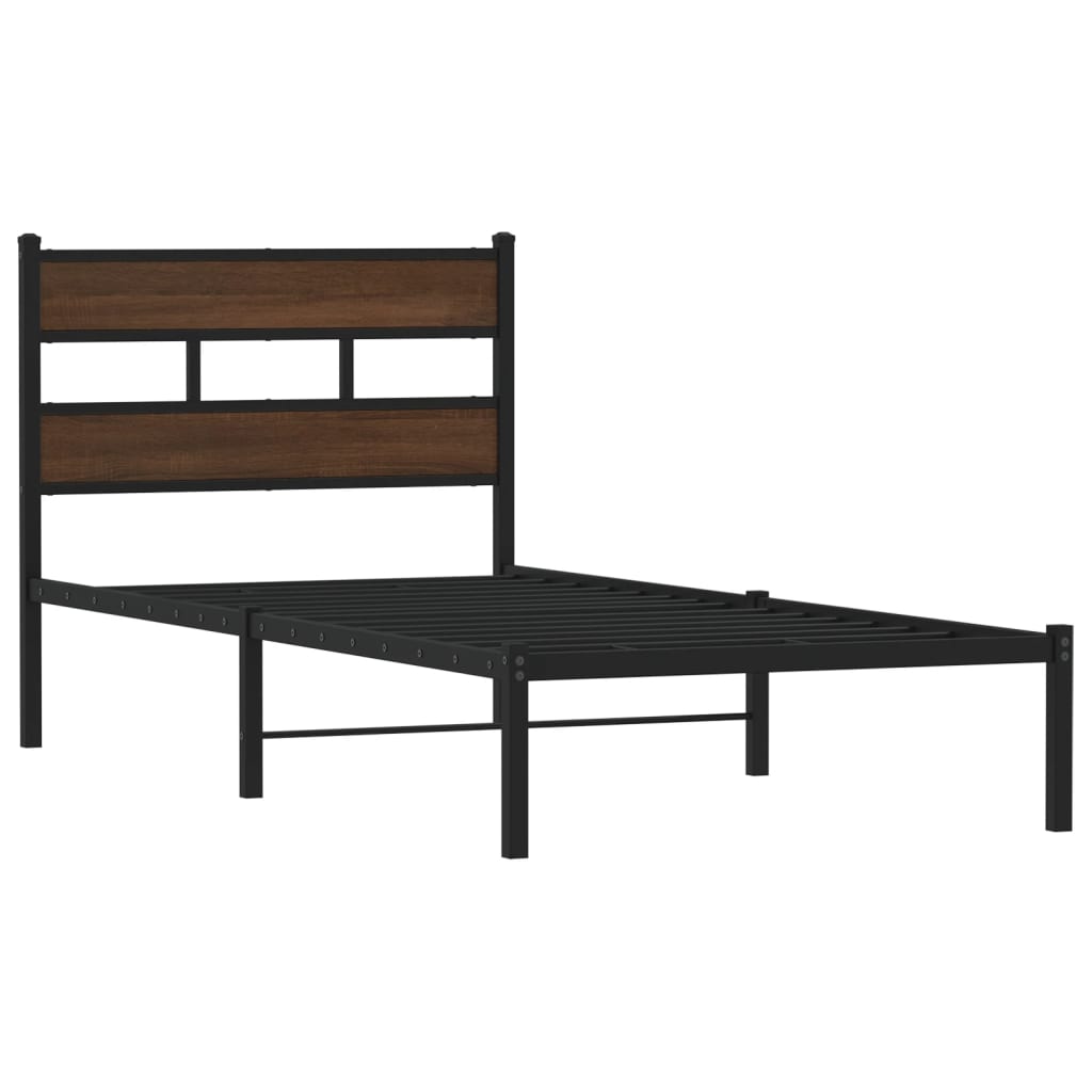 sengeramme m. sengegavl 80x200 cm uden madras brun egetræsfarve