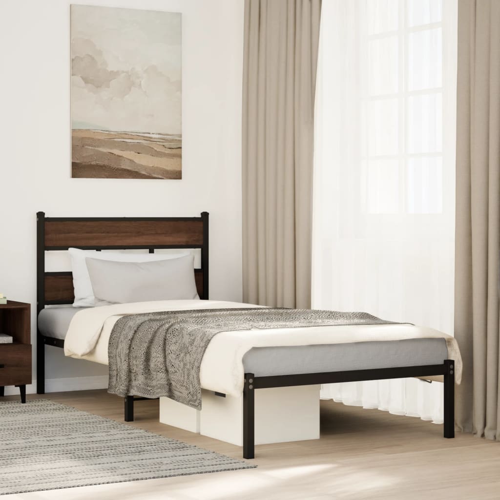 sengeramme m. sengegavl 80x200 cm uden madras brun egetræsfarve