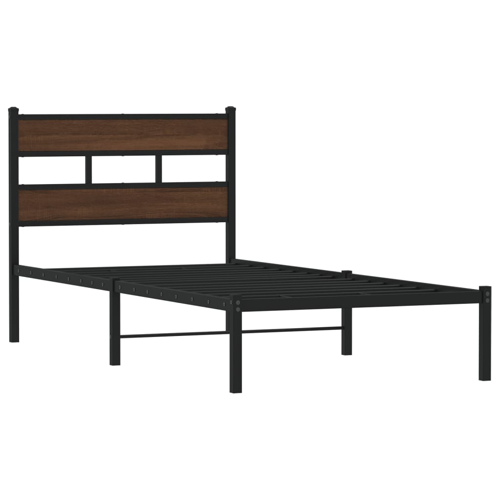 sengeramme m. sengegavl 90x190 cm uden madras brun egetræsfarve