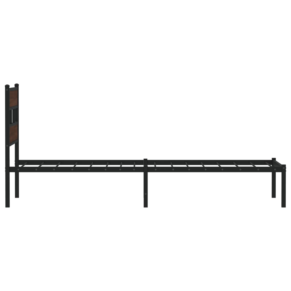 sengeramme m. sengegavl 90x200 cm uden madras brun egetræsfarve