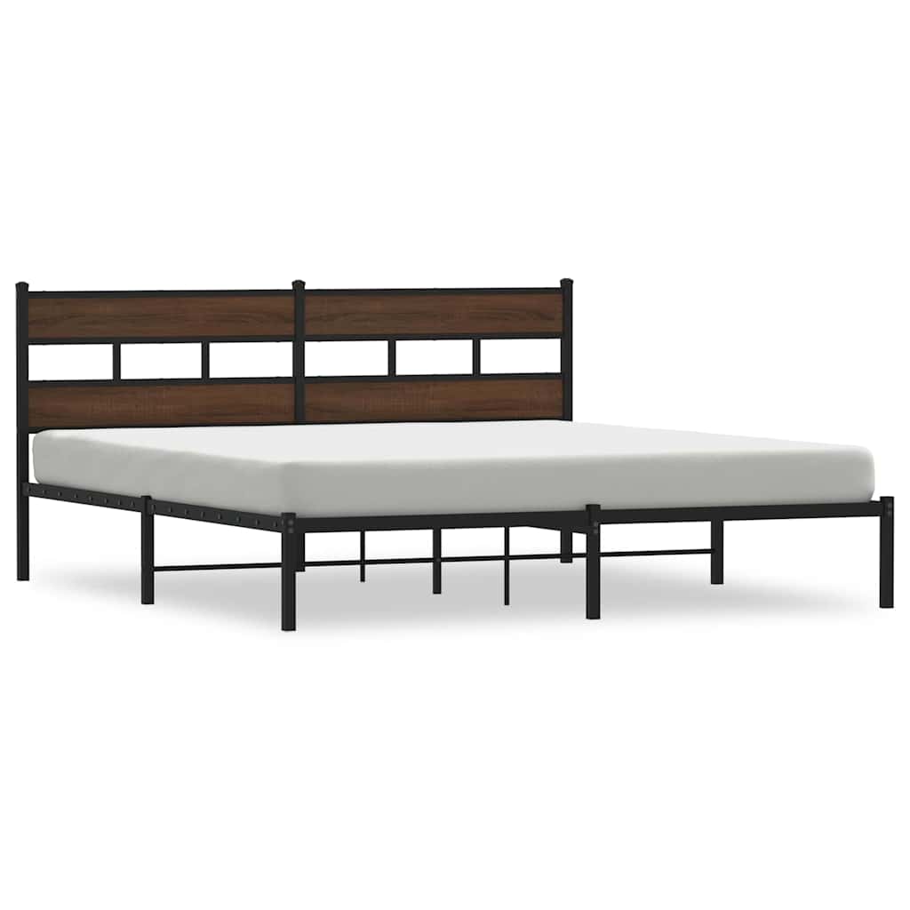 sengeramme m. sengegavl 200x200 cm uden madras brunt eg