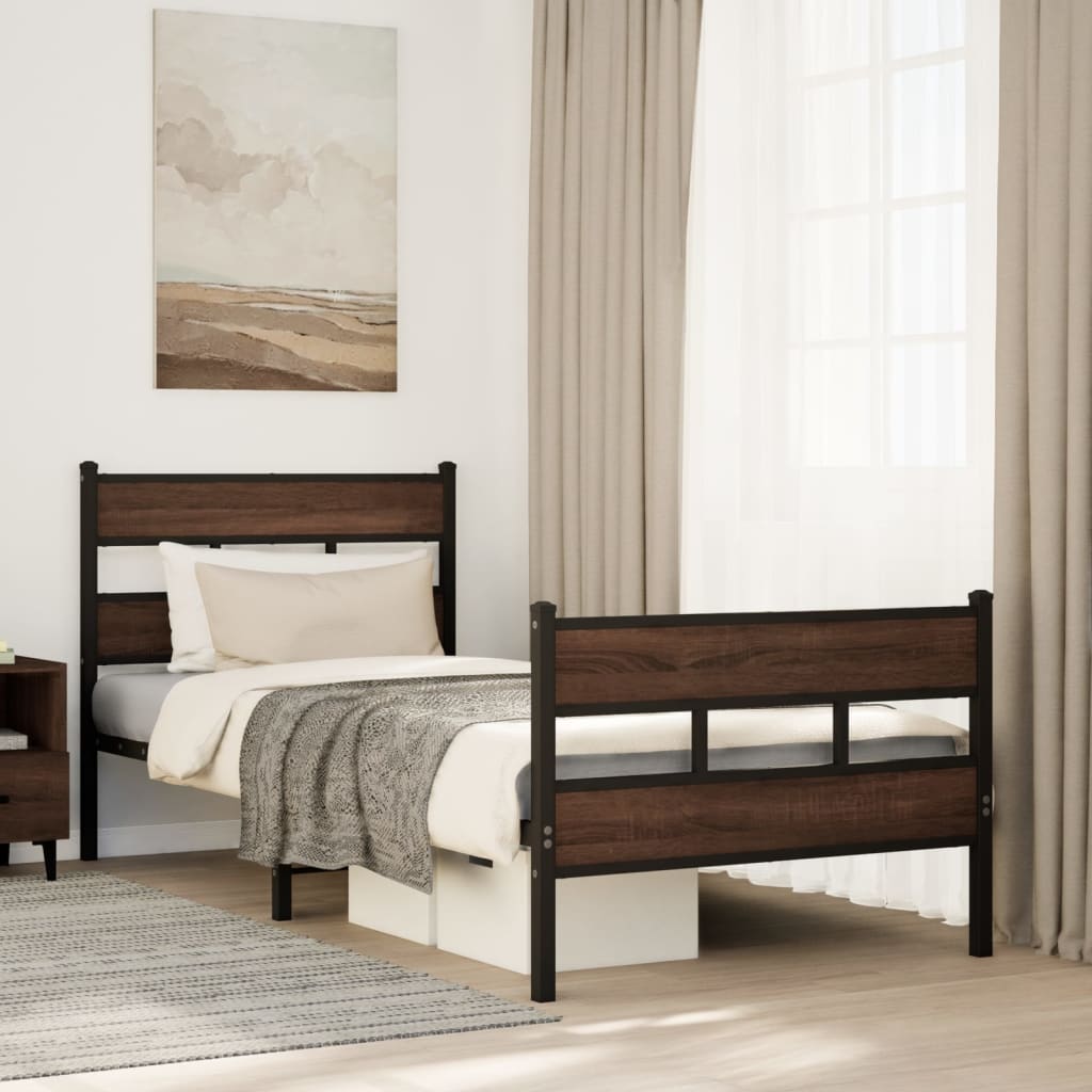 sengeramme m. sengegavl 80x200 cm uden madras brunt eg
