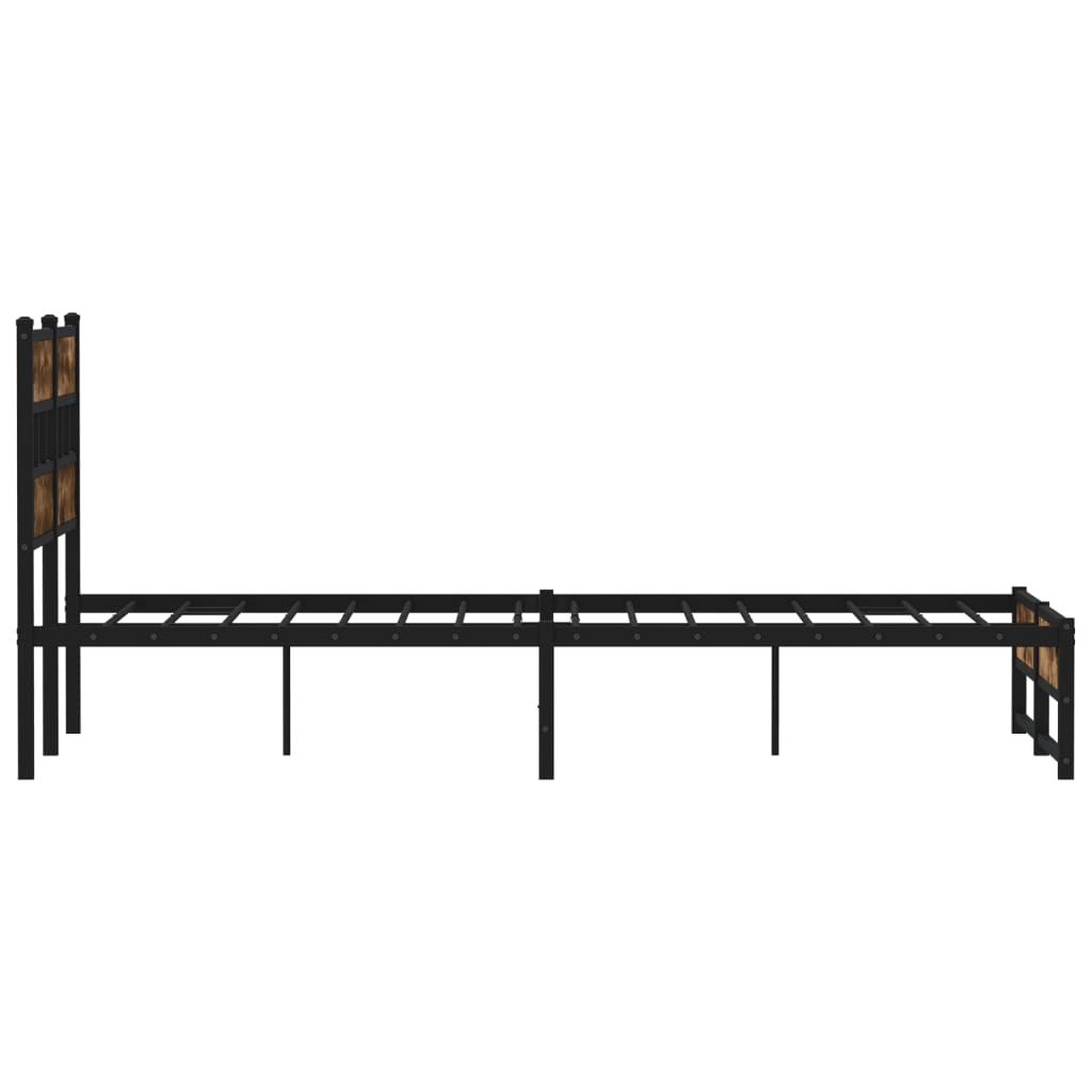 sengeramme uden madras 120x200 cm metal røget egetræsfarve