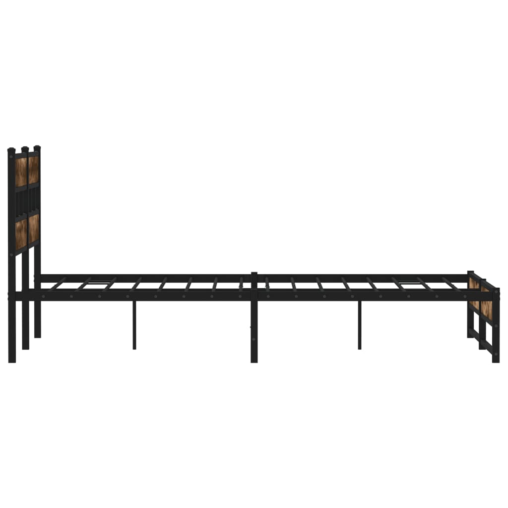 sengeramme uden madras 160x200 cm metal røget egetræsfarve
