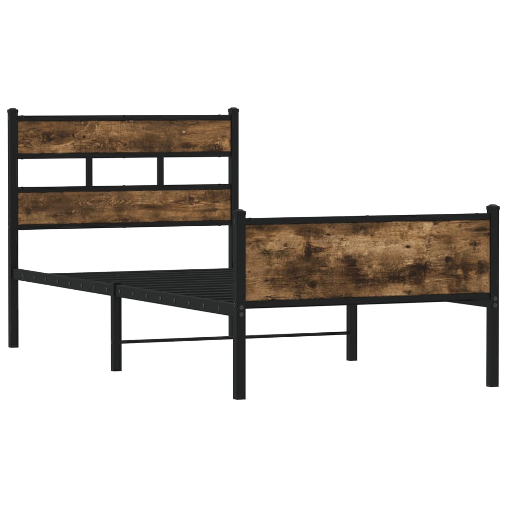 sengeramme 90x190 cm uden madras konstrueret træ røget eg