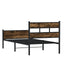 sengeramme 90x200 cm uden madras konstrueret træ røget eg