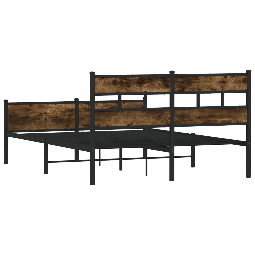 sengeramme 137x190 cm uden madras konstrueret træ røget eg