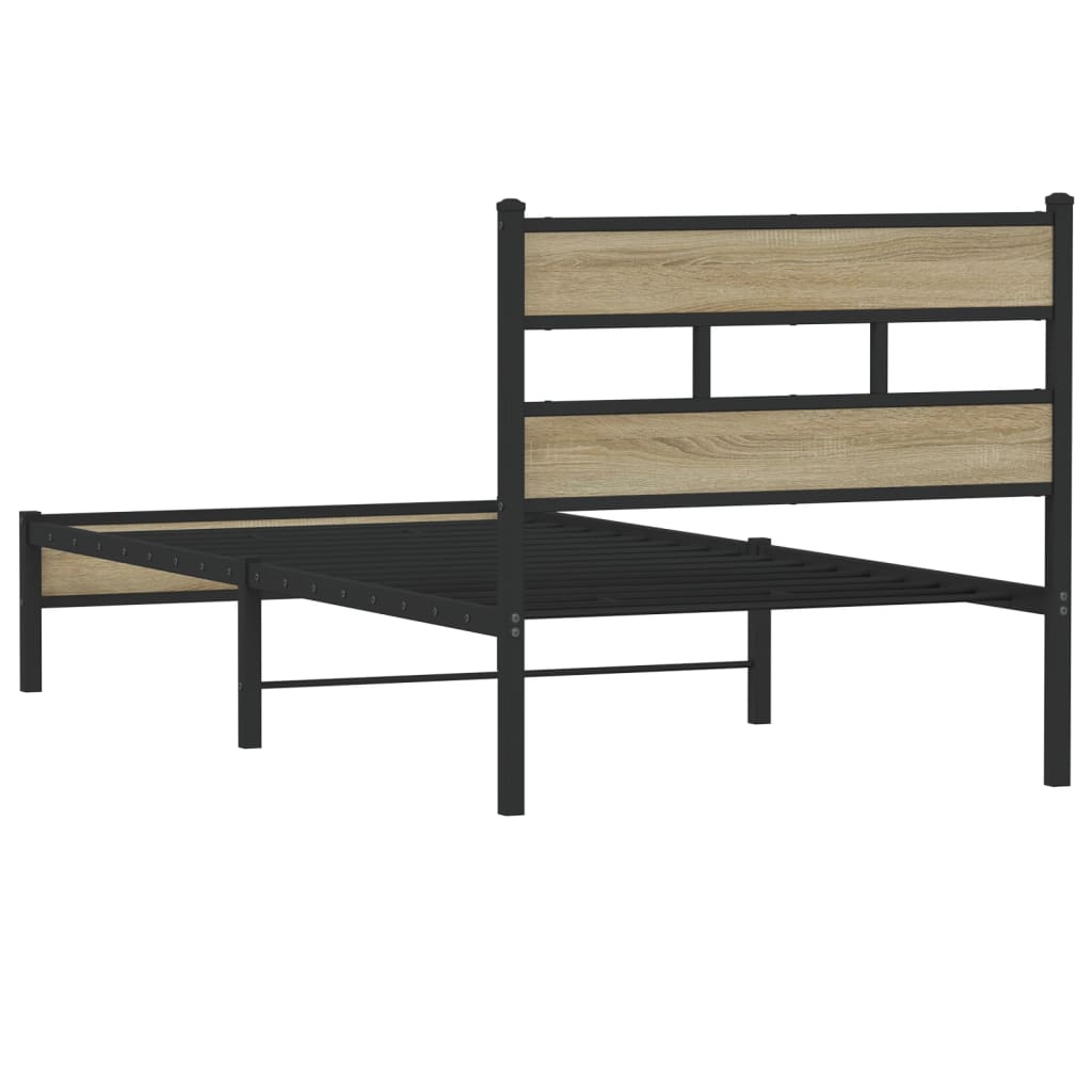 sengeramme 75x190 cm uden madras konstrueret træ sonoma-eg