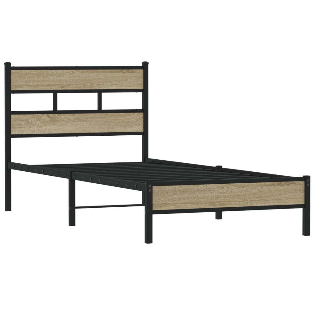sengeramme 90x190 cm uden madras konstrueret træ sonoma-eg