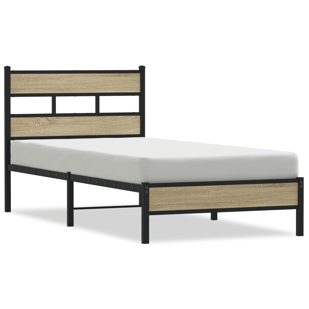 sengeramme 90x200 cm uden madras konstrueret træ sonoma-eg