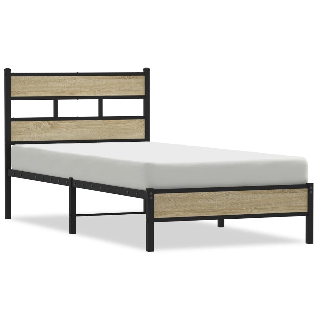 sengeramme 107x200 cm uden madras konstrueret træ sonoma-eg