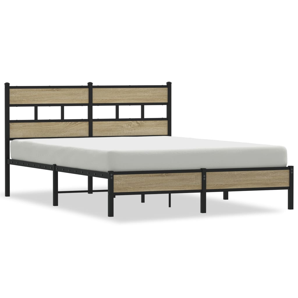 sengeramme 137x190 cm uden madras konstrueret træ sonoma-eg