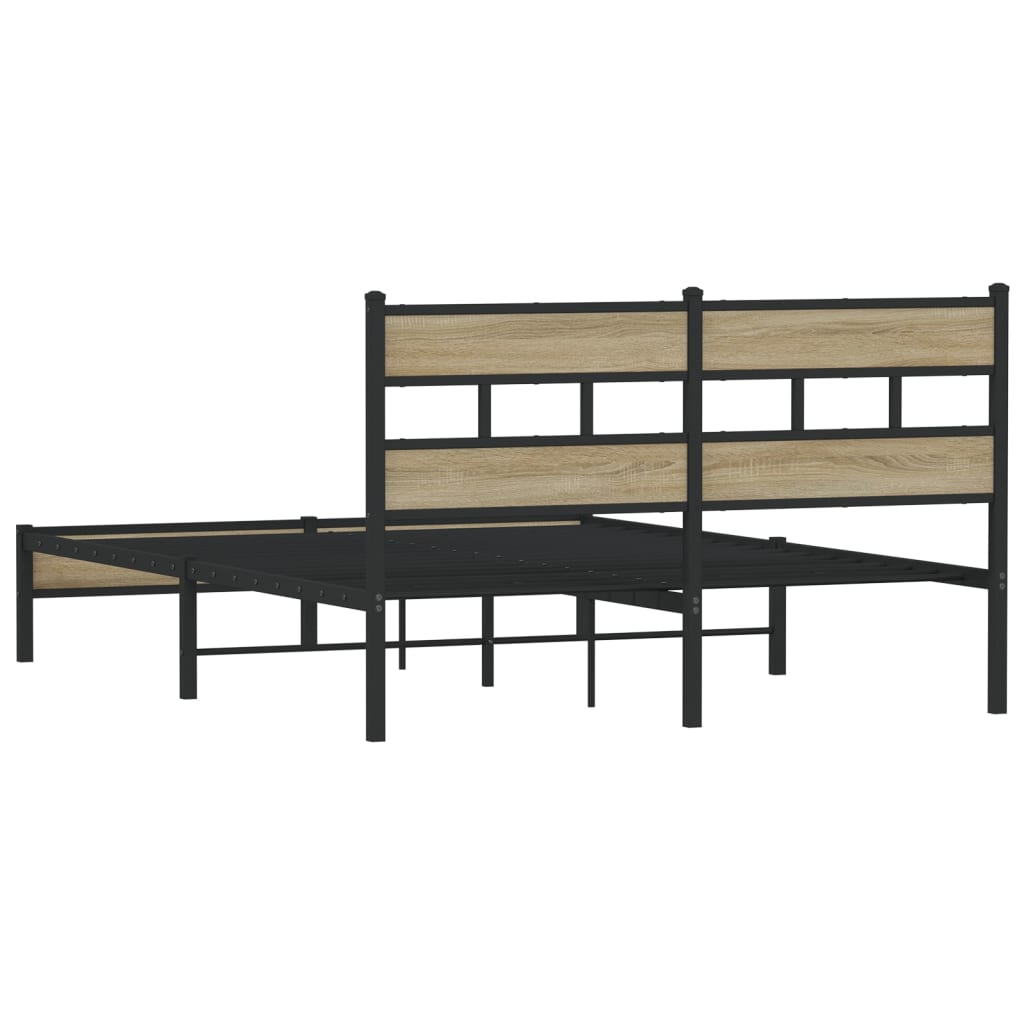 sengeramme 150x200 cm uden madras konstrueret træ sonoma-eg