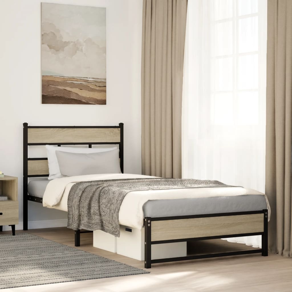 sengeramme uden madras 75x190 cm metal sonoma-eg