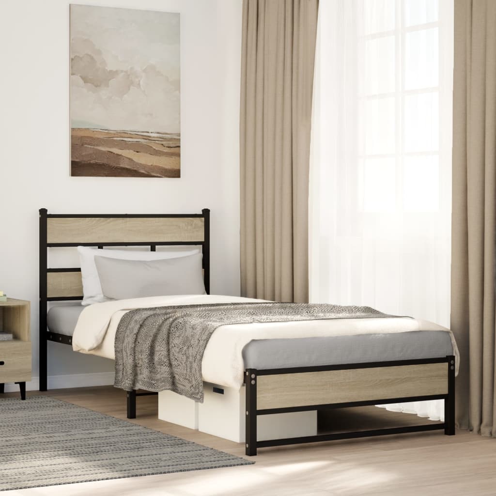 sengeramme uden madras 100x200 cm metal sonoma-eg
