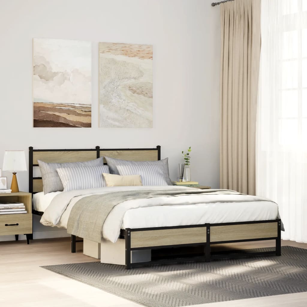 sengeramme uden madras 140x190 cm metal sonoma-eg