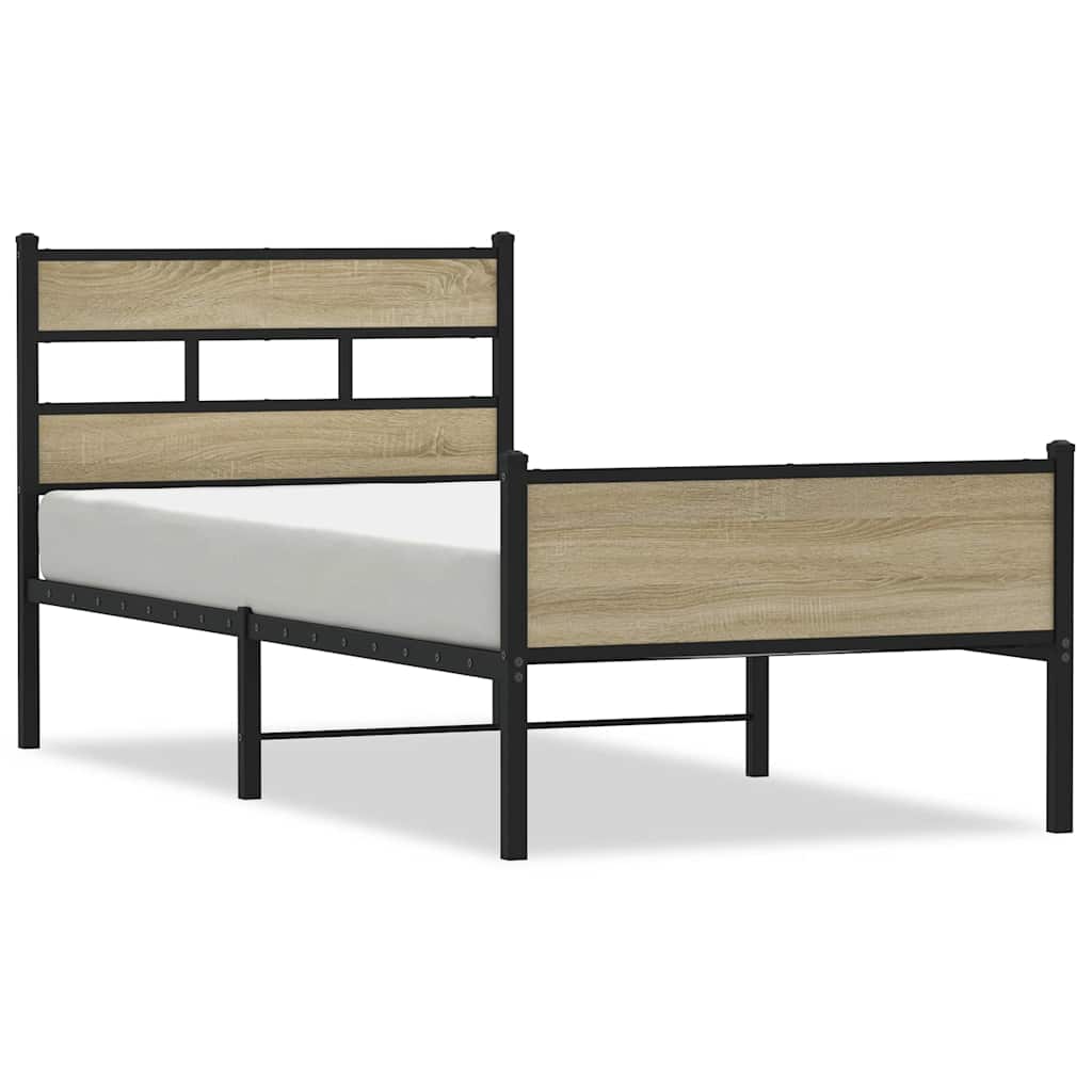 sengeramme 90x200 cm uden madras konstrueret træ sonoma-eg