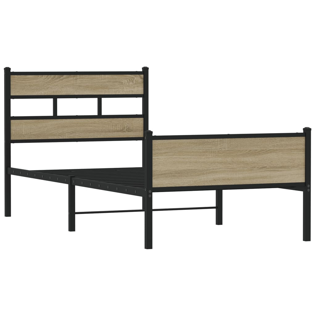 sengeramme 100x200 cm uden madras konstrueret træ sonoma-eg