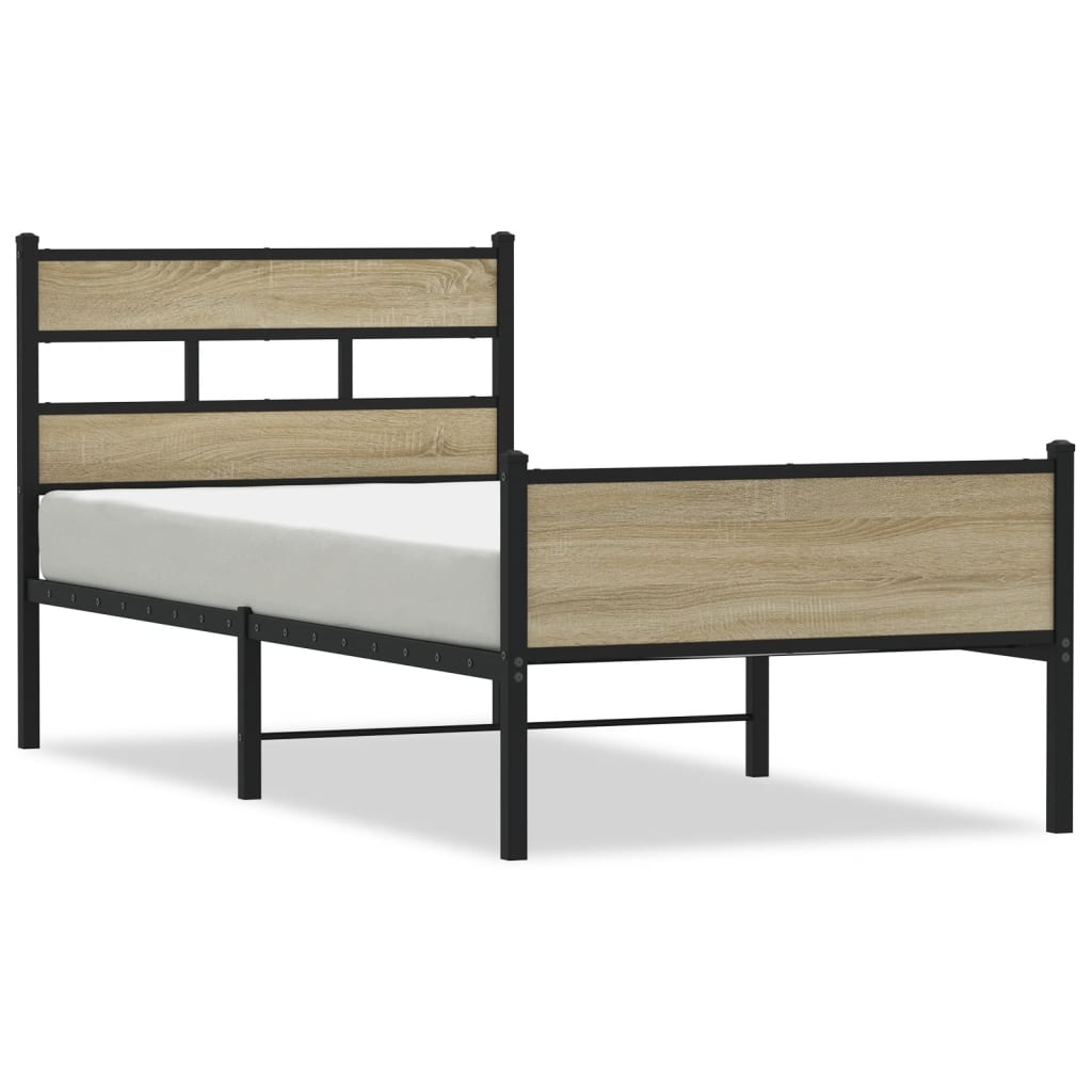 sengeramme 107x200 cm uden madras konstrueret træ sonoma-eg