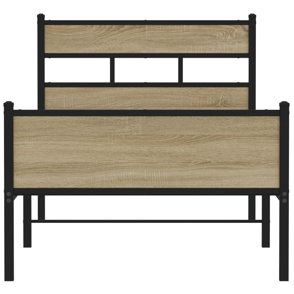 sengeramme 107x200 cm uden madras konstrueret træ sonoma-eg