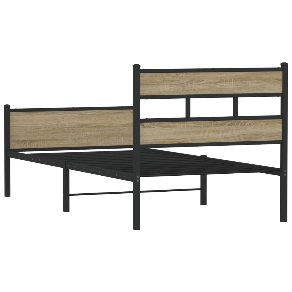 sengeramme 107x200 cm uden madras konstrueret træ sonoma-eg
