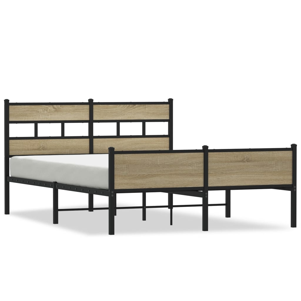 sengeramme 137x190 cm uden madras konstrueret træ sonoma-eg