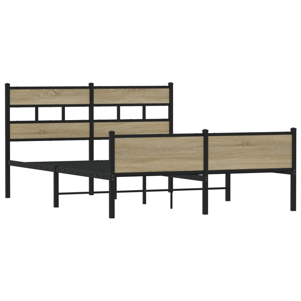 sengeramme 137x190 cm uden madras konstrueret træ sonoma-eg