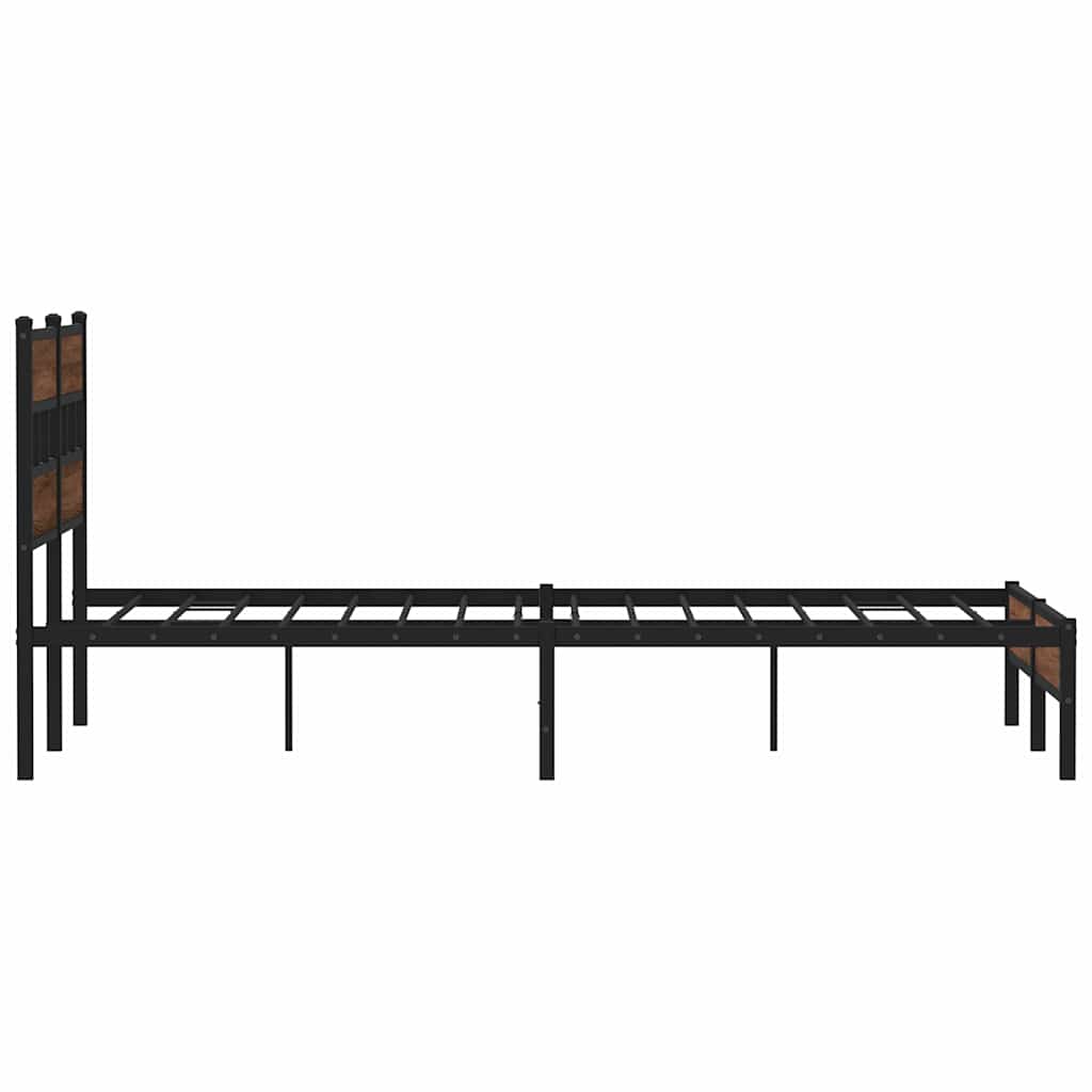 sengeramme 150x200 cm uden madras konstrueret træ brunt eg