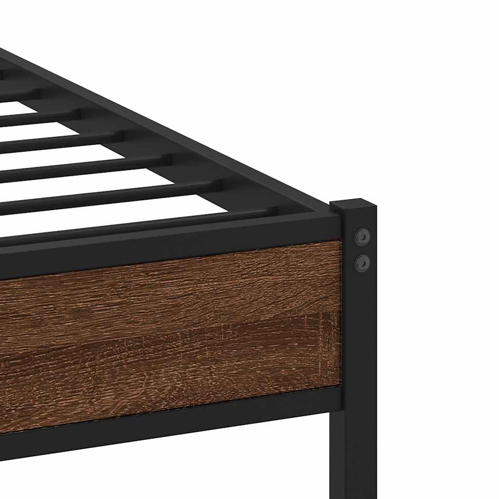 sengeramme 150x200 cm uden madras konstrueret træ brunt eg