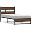 sengeramme 100x200 cm uden madras metal brun egetræsfarve