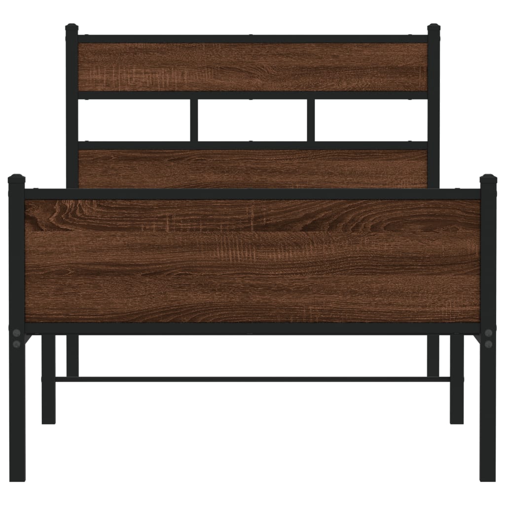 sengeramme 100x190 cm uden madras konstrueret træ brunt eg
