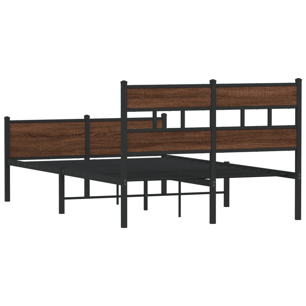 sengeramme 120x190 cm uden madras konstrueret træ brunt eg