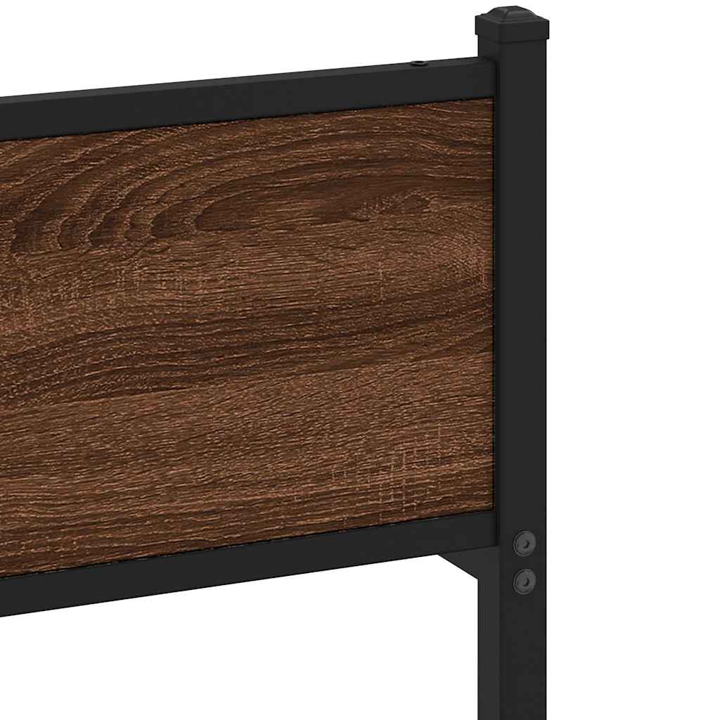 sengeramme 120x200 cm uden madras konstrueret træ brunt eg