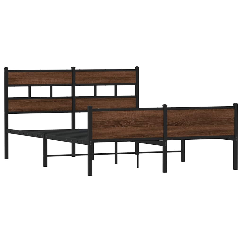 sengeramme 140x190 cm uden madras konstrueret træ brunt eg