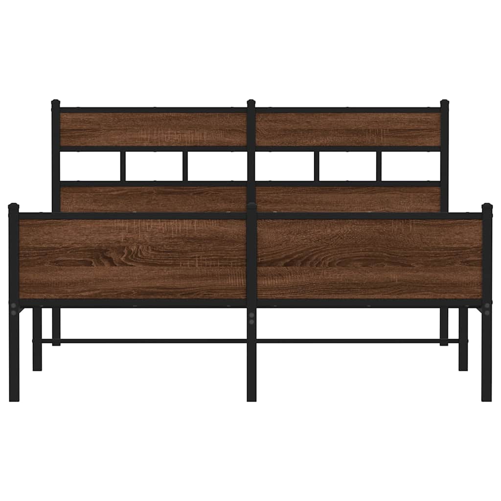 sengeramme 140x190 cm uden madras konstrueret træ brunt eg