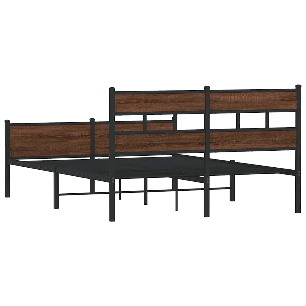 sengeramme 140x190 cm uden madras konstrueret træ brunt eg