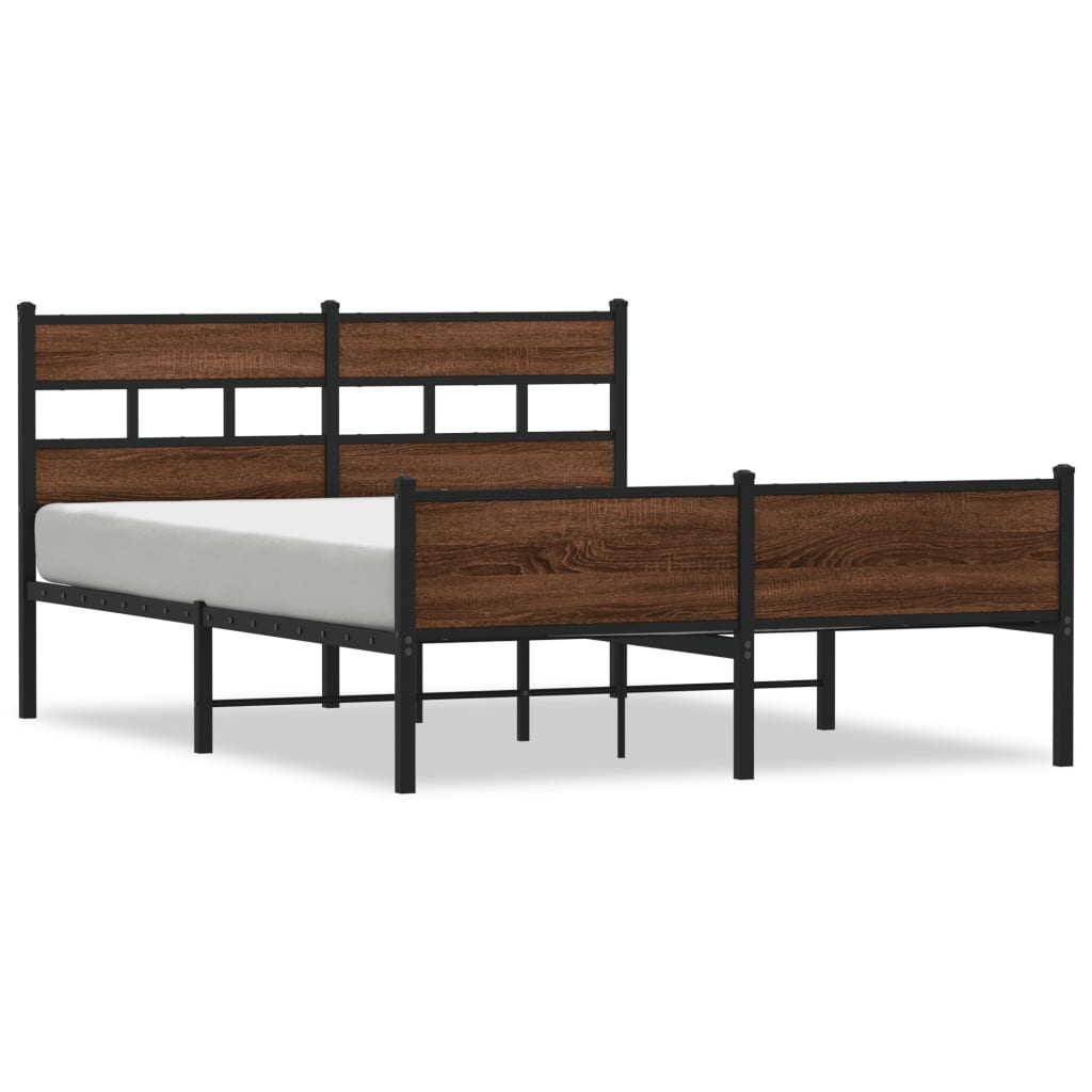 sengeramme 140x200 cm uden madras konstrueret træ brunt eg