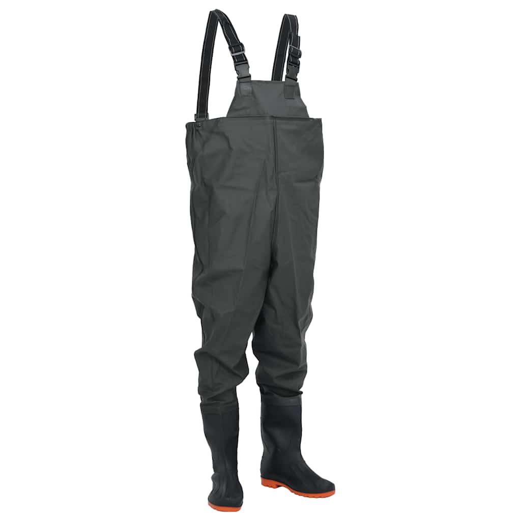 waders med støvler str. 46 mørkegrøn billede