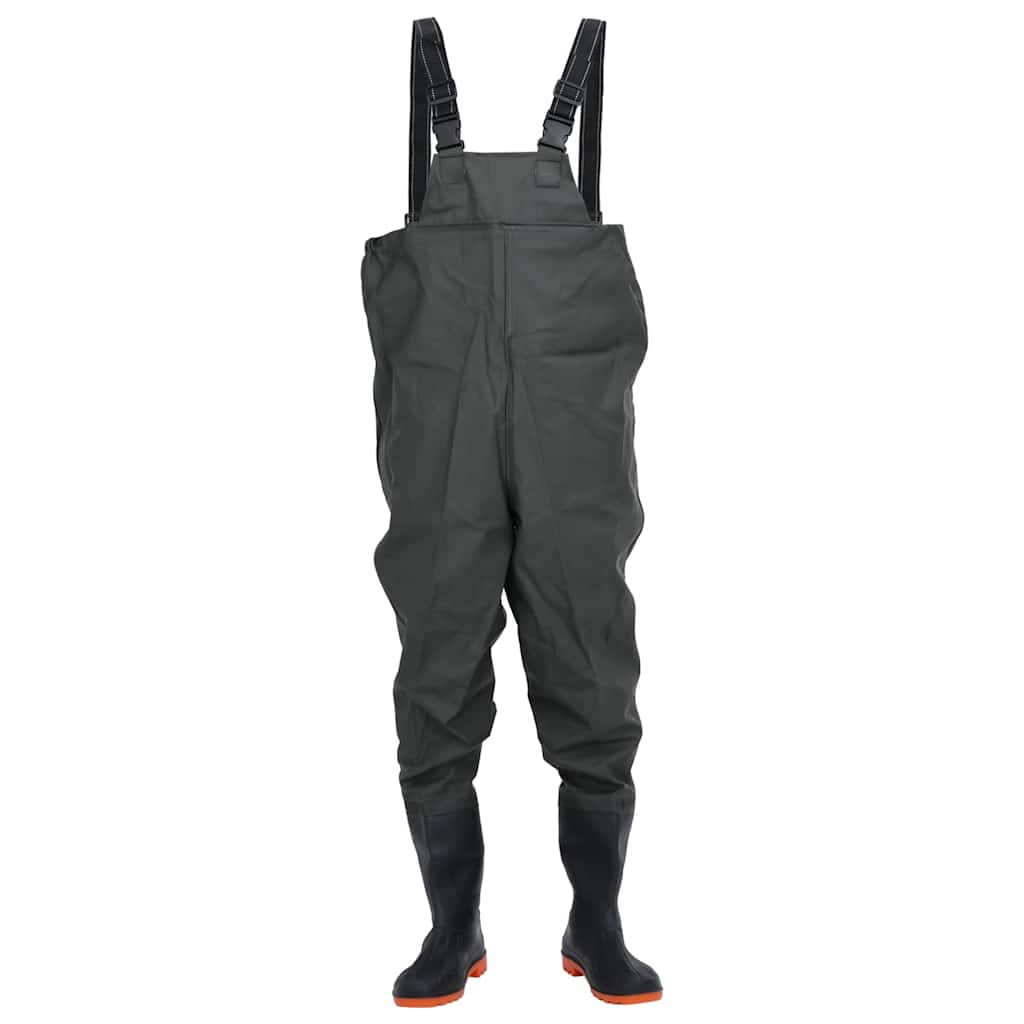 waders med støvler str. 46 mørkegrøn