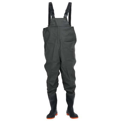 waders med støvler str. 46 mørkegrøn