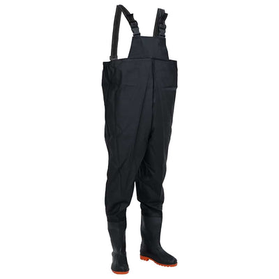 waders med støvler str. 43 sort