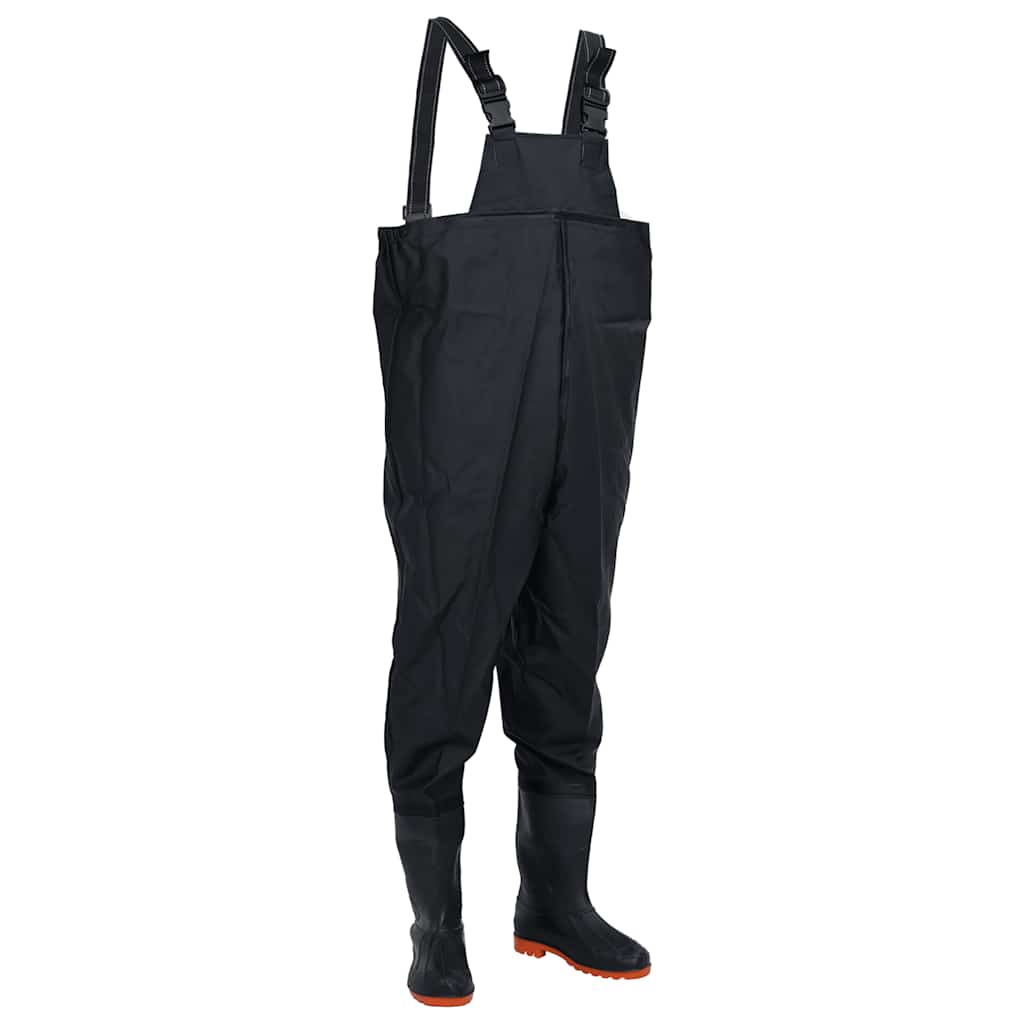 waders med støvler str. 44 sort
