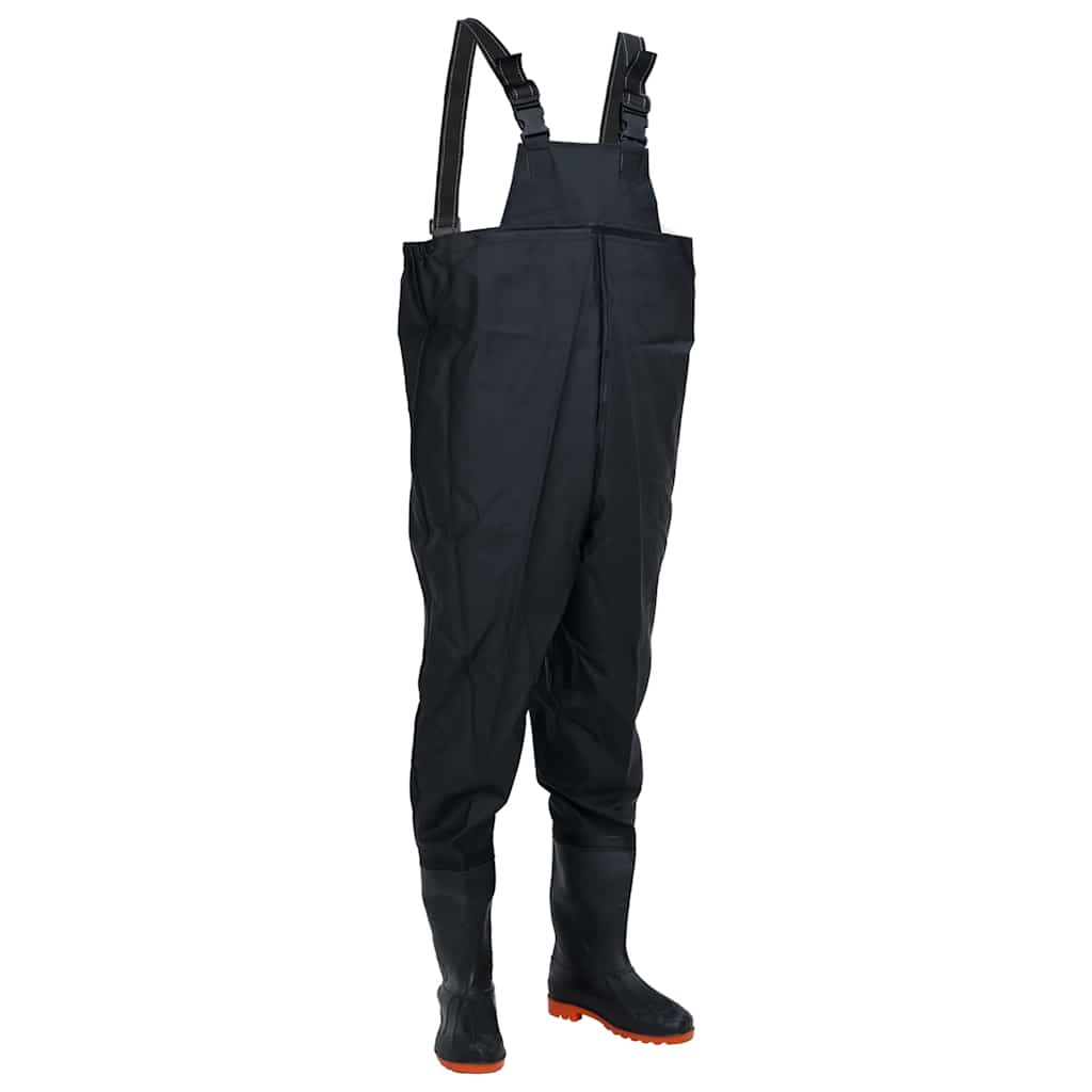 waders med støvler str. 45 sort
