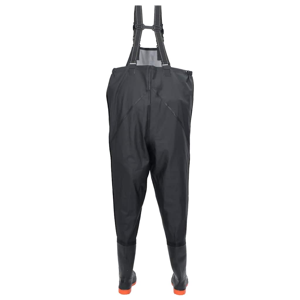 waders med støvler str. 45 sort
