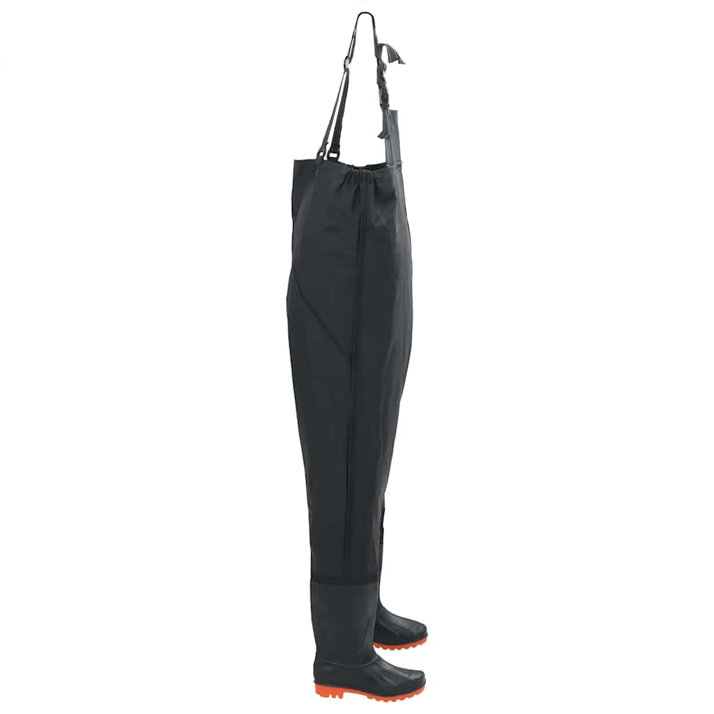 waders med støvler str. 46 sort