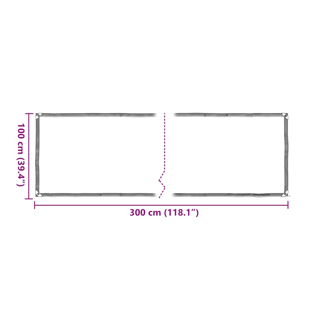 klar presenning med øjer 1x3 m polyethylen